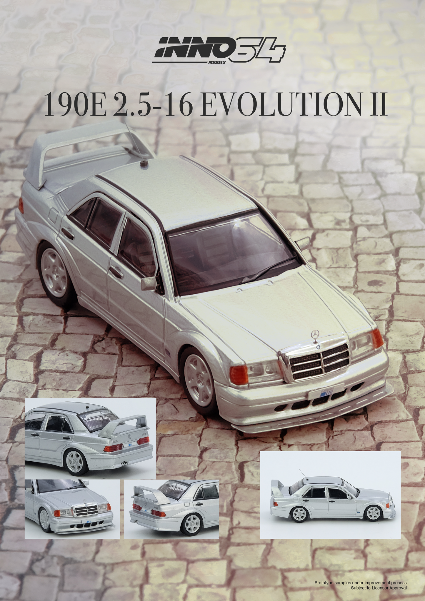 IN64-190E-SIL MERCEDES BENZ 190E Silver