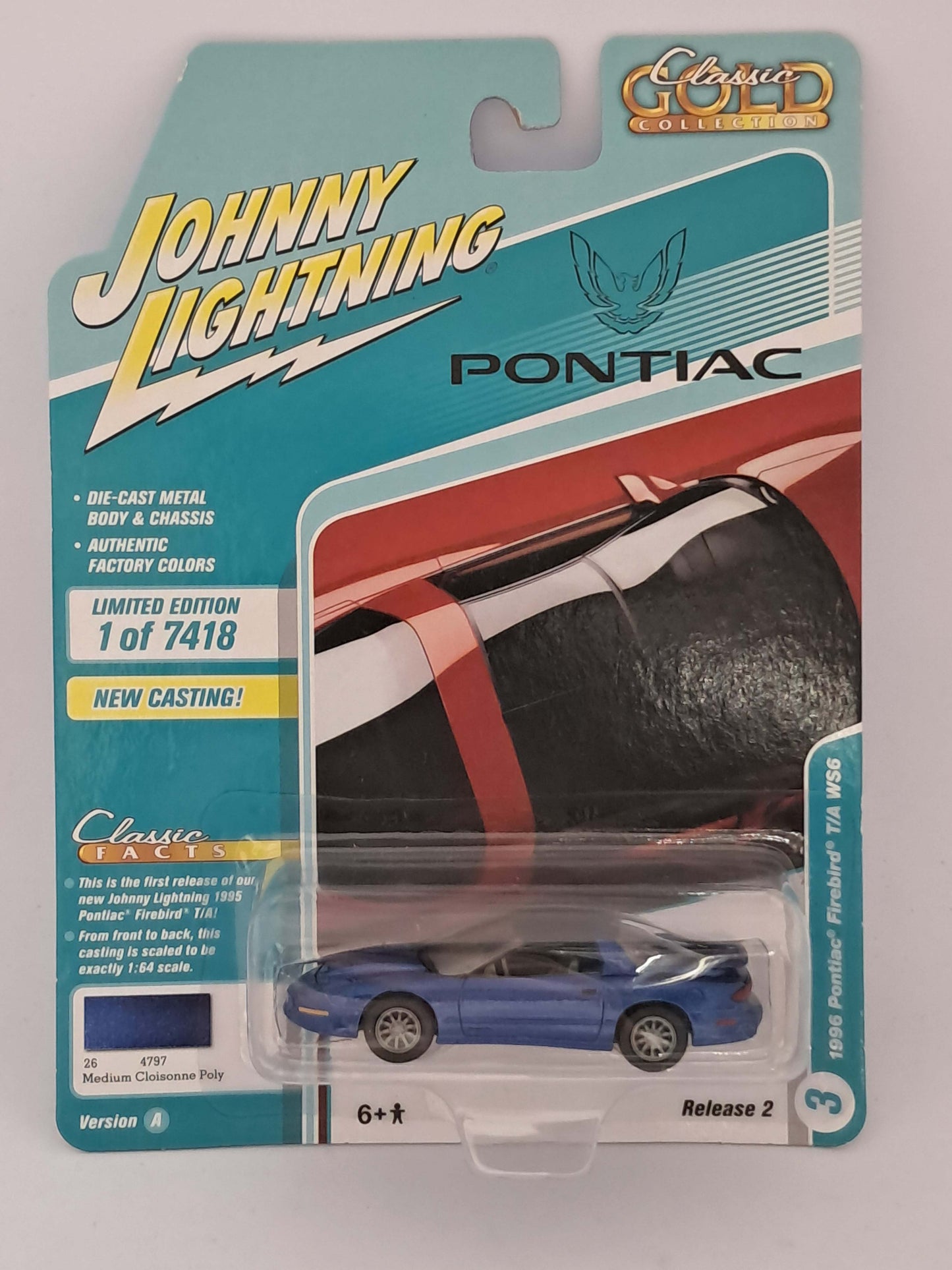 Medium Cloisonne Poly 1966 Pontiac Firebird T/A WS6 - Classic Gold - Johnny Lightning