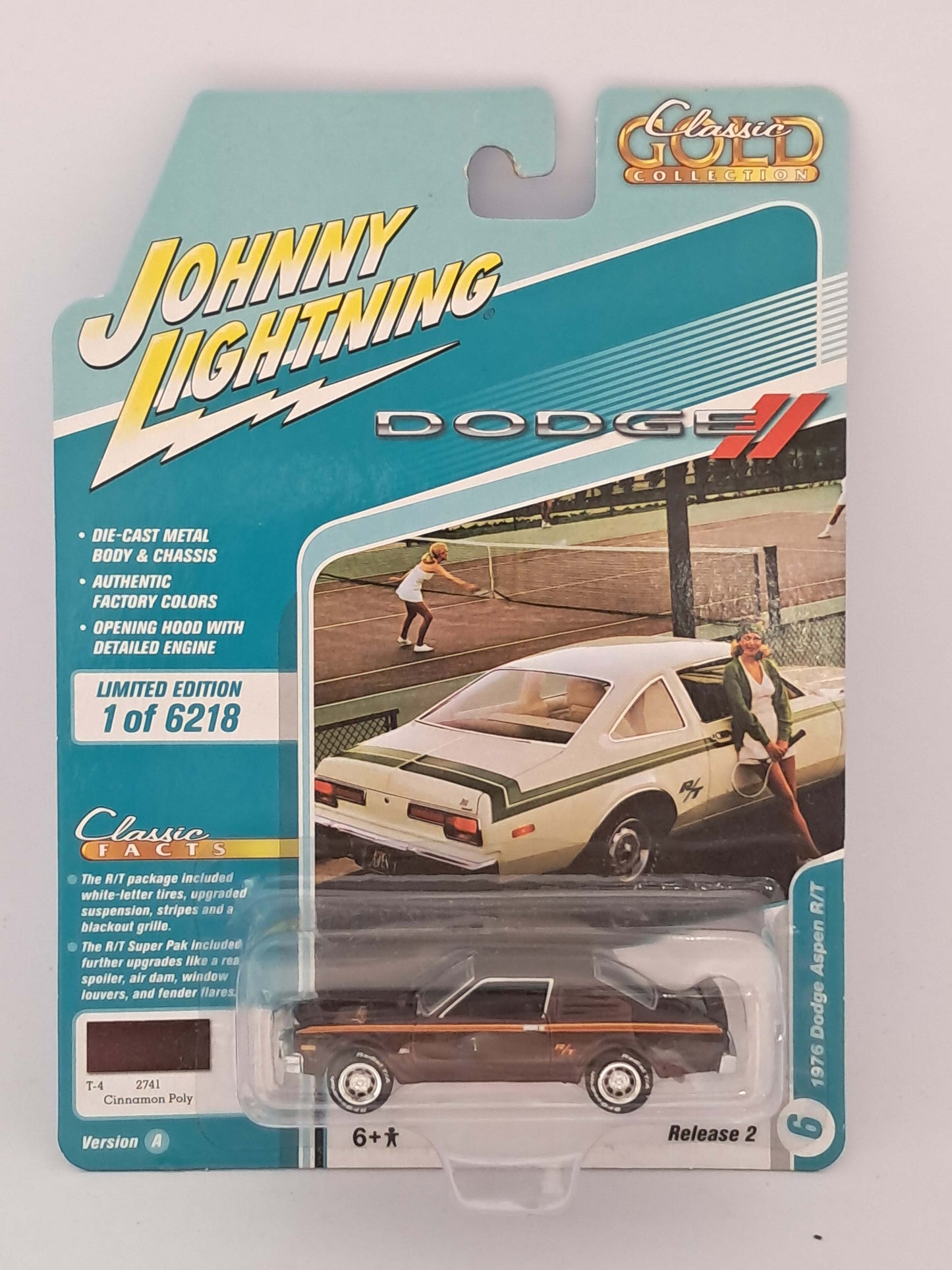 Cinnamon Poly 1976 Dodge Aspen R/T - Classic Gold - Johnny Lightning