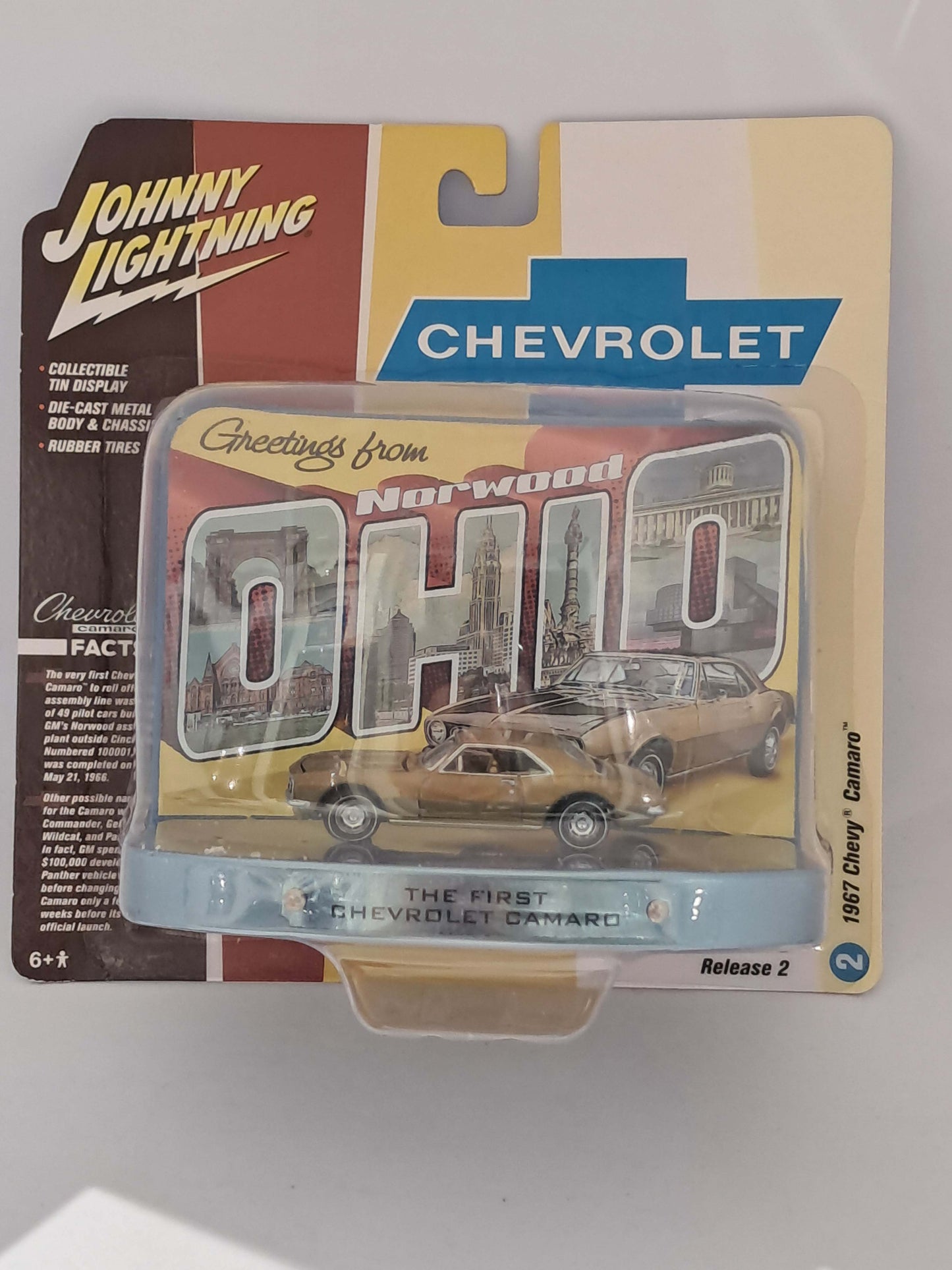 1967 Chevy Camaro Greetings from Norwood - Tin Diorama - Johnny Lightning