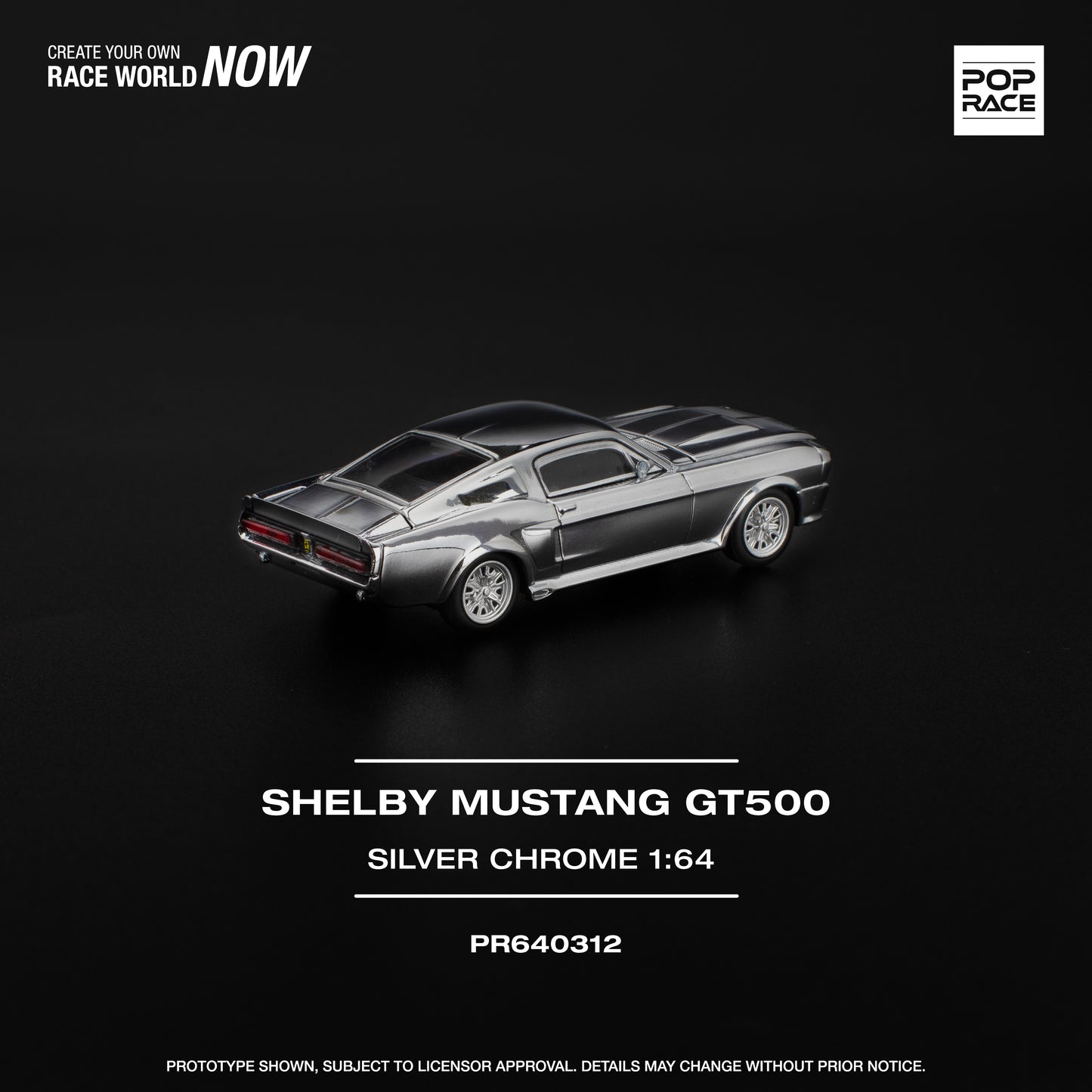 PR640312 SHELBY MUSTANG GT500 - SILVER CHROME