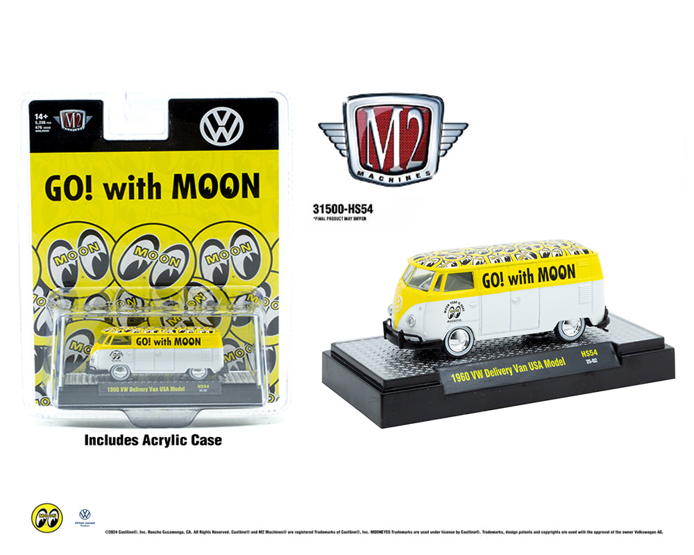 M2 White Mooneyes 1960 Volkswagen Delivery van USA Model Hobby HS54