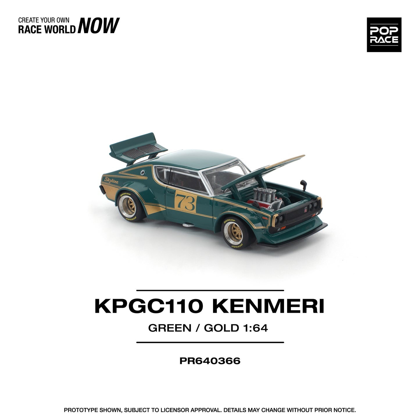 PR640366 KPGC110 KENMERI RACING #73 GREEN/GOLD