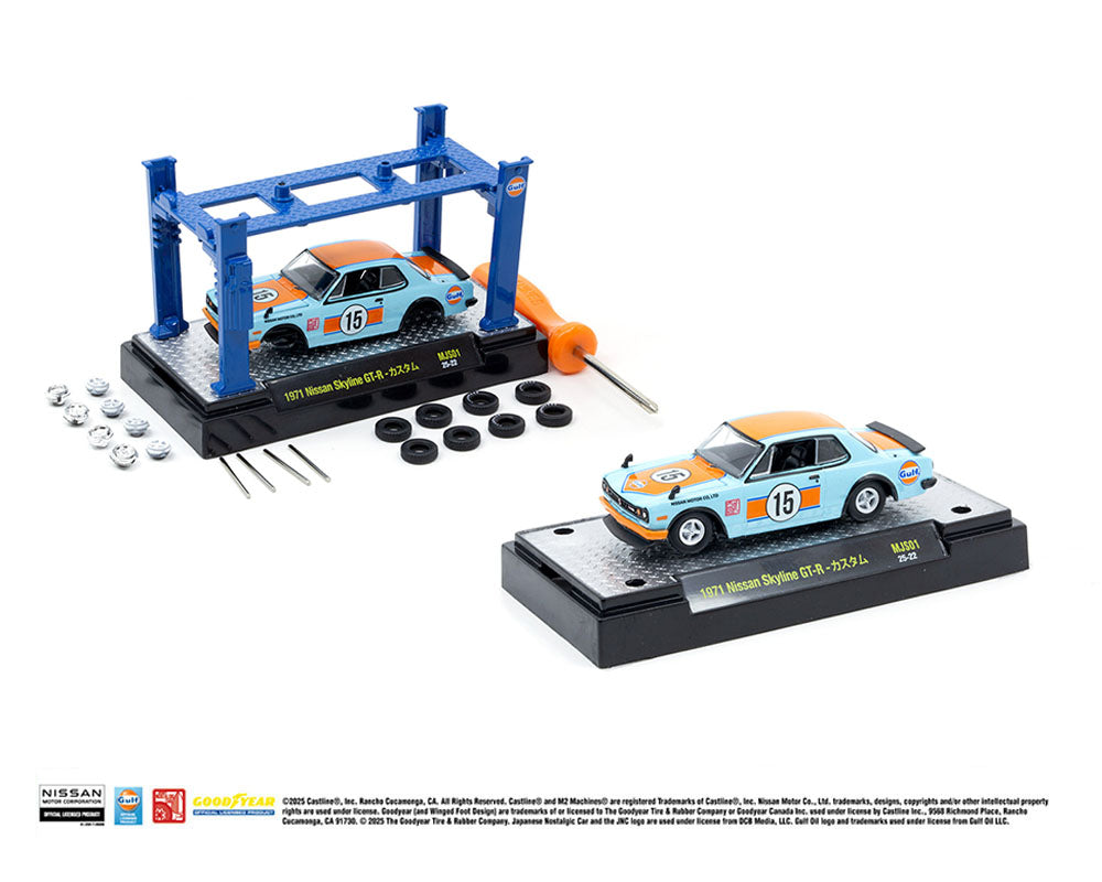 MJS01 Gulf 1971 Nissan Skyline Model Kit Mijo - M2 Machines