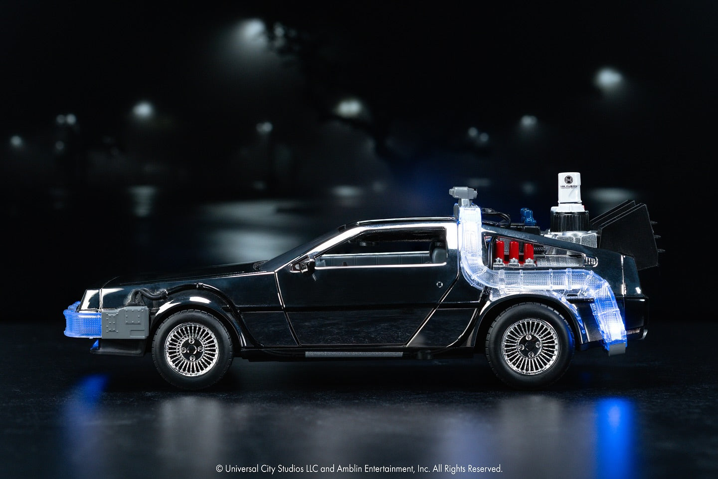 DeLorean Back to the Future BTTF 40th Anniversary Limited Edition (1985 pcs) Chrome Time Machine - Jada 1:24