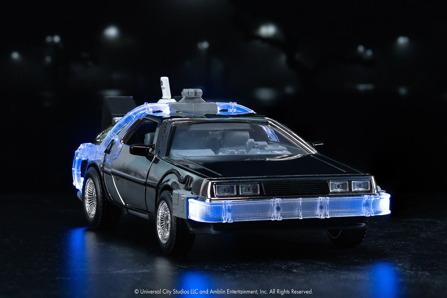 DeLorean Back to the Future BTTF 40th Anniversary Limited Edition (1985 pcs) Chrome Time Machine - Jada 1:24