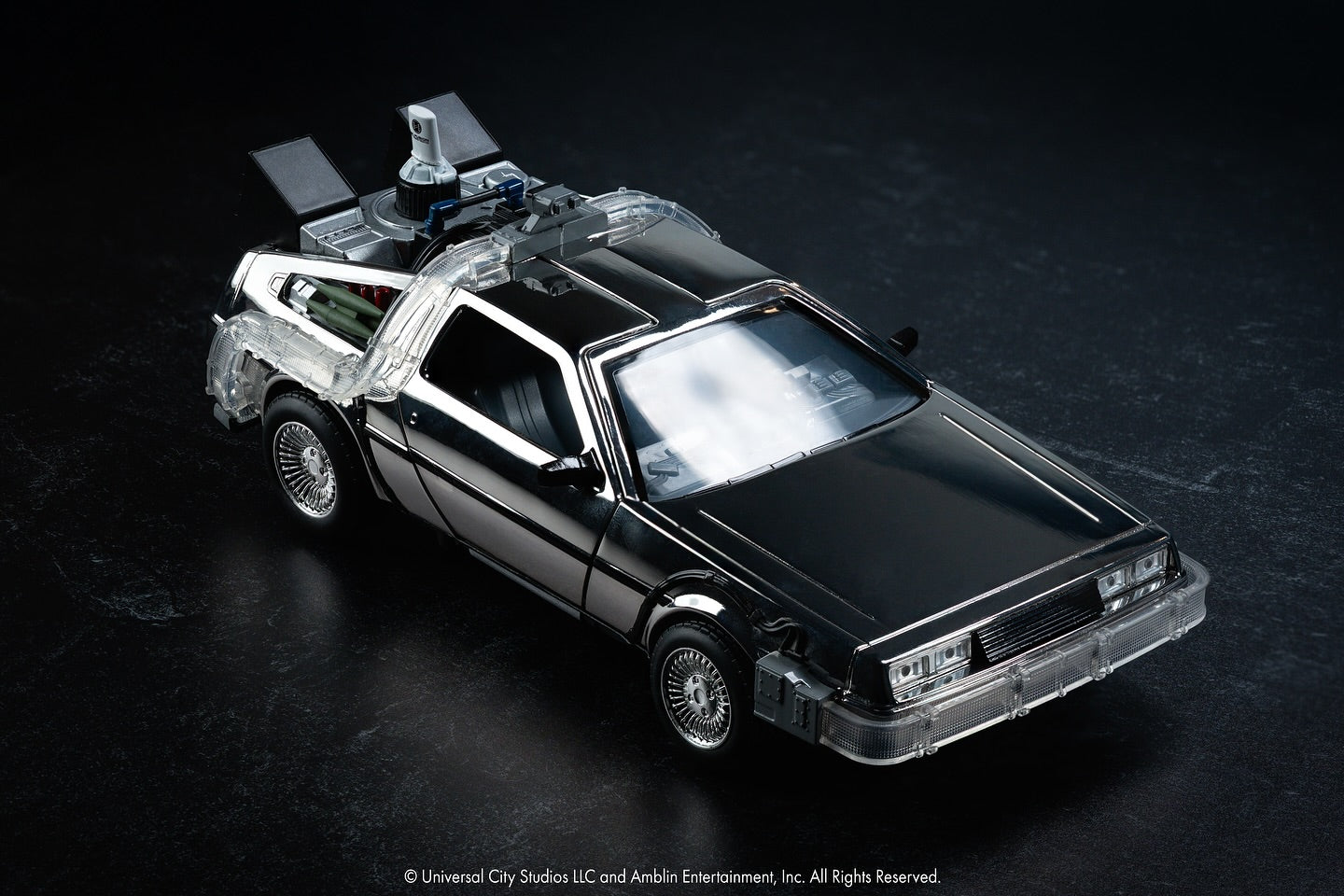 DeLorean Back to the Future BTTF 40th Anniversary Limited Edition (1985 pcs) Chrome Time Machine - Jada 1:24