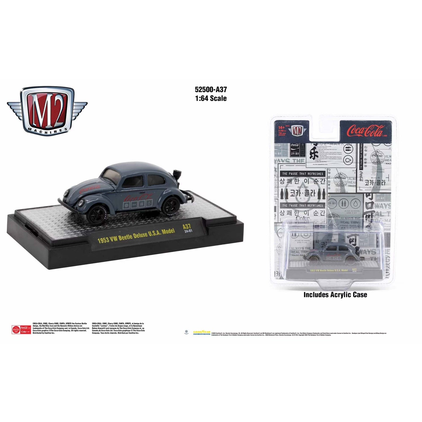 Cocacola A37 24-01 1953 VW Beetle Deluxe USA Model