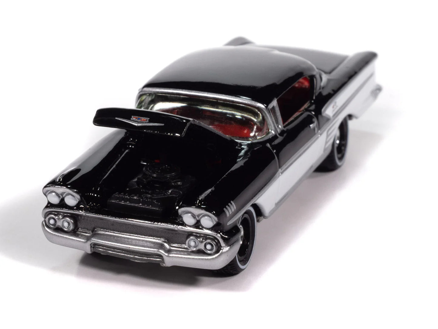 JLCT017 1958 Chevy Impala (Onyx Black w/ White Sides) with Collector Tin