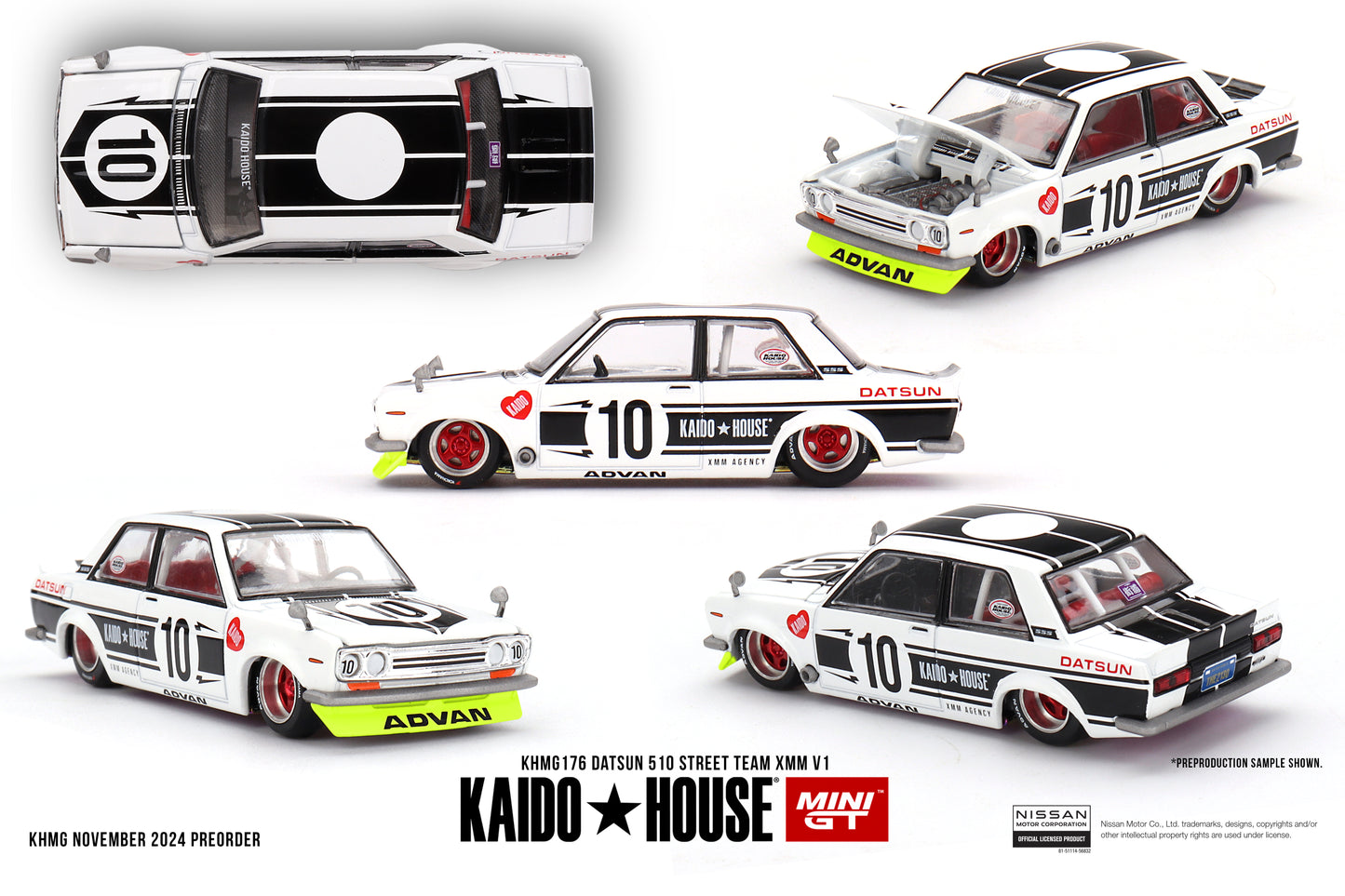 (Display pc) KHMG176 Datsun 510 Street Team XMM V1 - MiniGT Kaido House