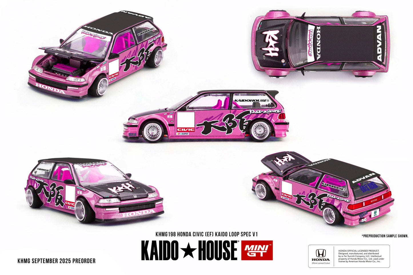KHMG198 Honda Civic (EF) Kaido Loop Spec V1 - Kaido House 1:64