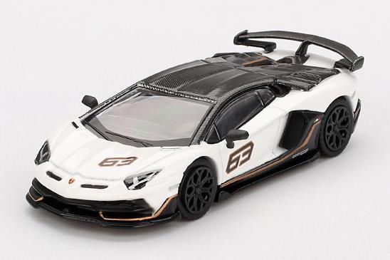 MGT00842-BL Mini GT 1:64 Lamborghini Aventador SVJ 63 - Bianco Asopo - MiniGT