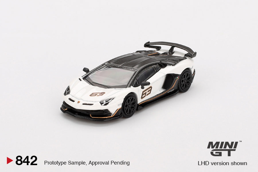 MGT00842 BL Lamborghini Aventador SVJ 63 Bianco Asopo - MiniGT 1:64