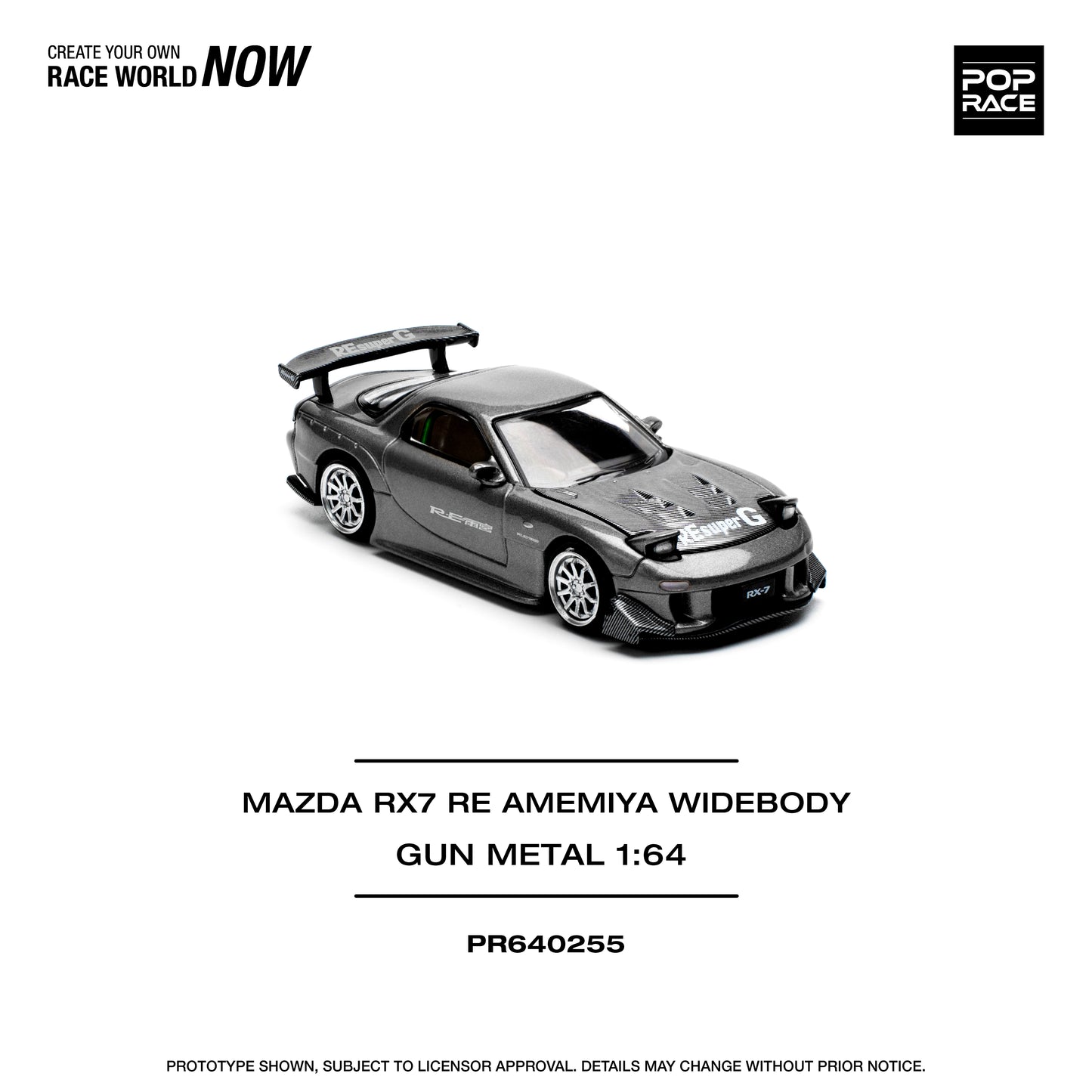 PR640255 - MAZDA RX7 RE-AMEMIYA - GUN METAL - PopRace