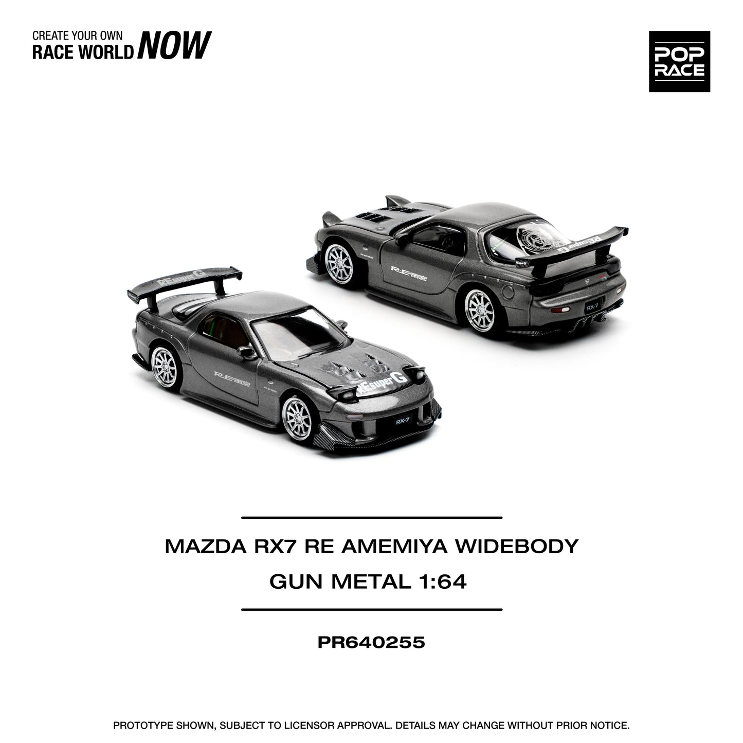 PR640255 - MAZDA RX7 RE-AMEMIYA - GUN METAL - PopRace