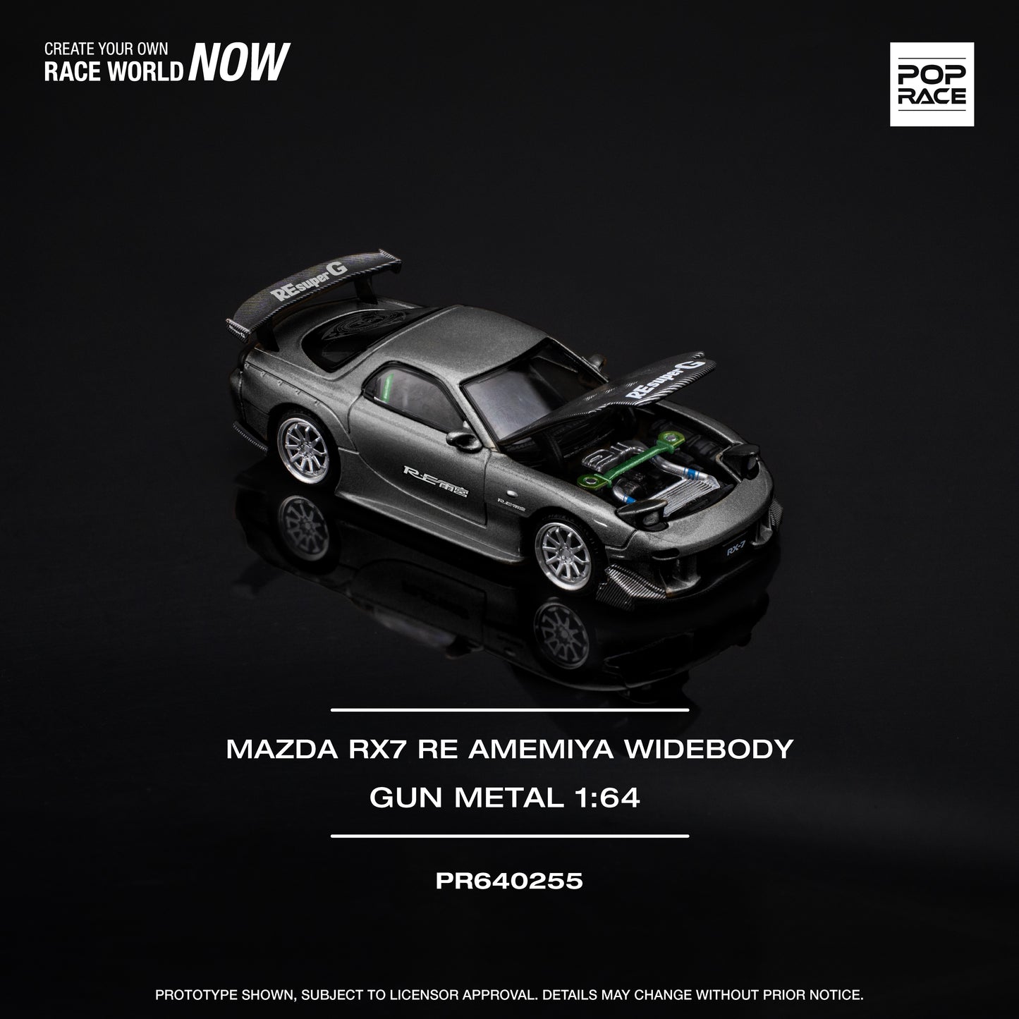 PR640255 - MAZDA RX7 RE-AMEMIYA - GUN METAL - PopRace