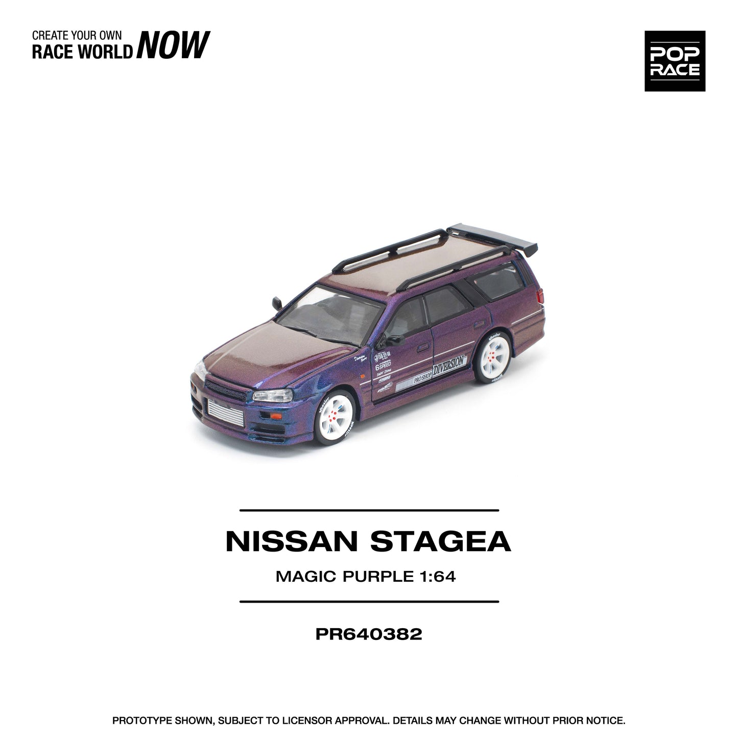 PR640382 NISSAN STAGEA MAGIC PURPLE - Pop Race 1:64