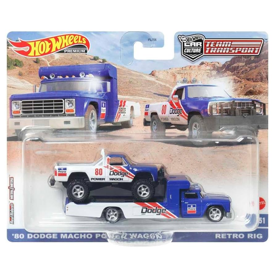 Team Transport TT#51 Blue White 80 Dodge Macho Power Wagon Retro Rig
