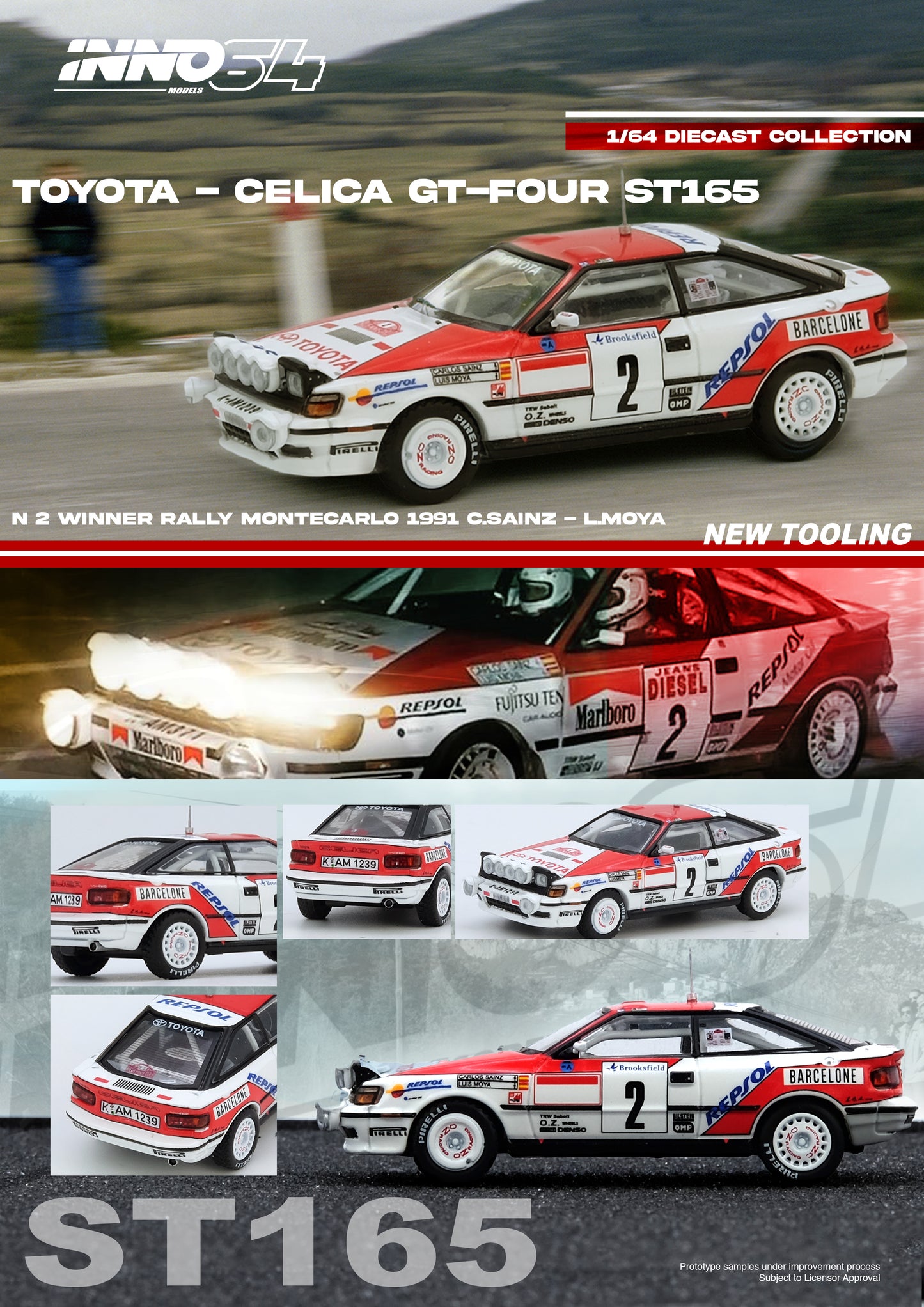 IN64-ST165R-91MCW TOYOTA CELICA GT-FOUR (ST165) Winner Rally Monte Carlo 1991 C. Sainz / L. Moya