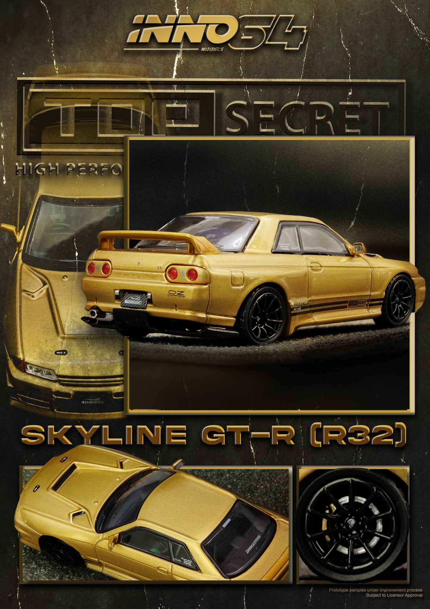 IN64-R32TS-650R TOP SECRET BNR32 GT-R (650R) Gold