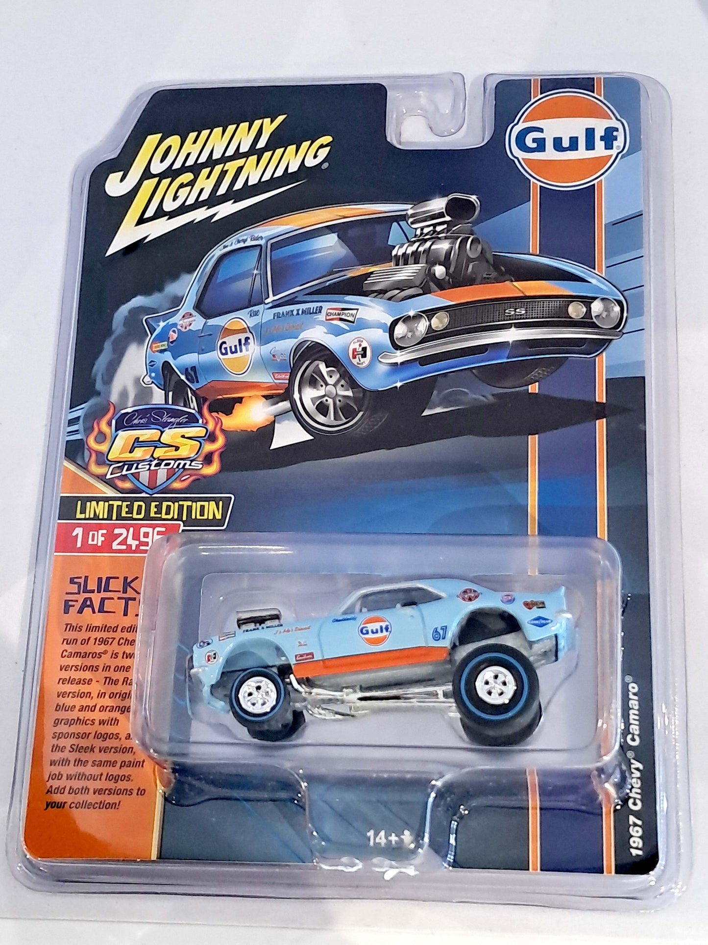 Gulf w livery 1967 Chevy Camaro Zinger CS Customs- Johnny Lightning