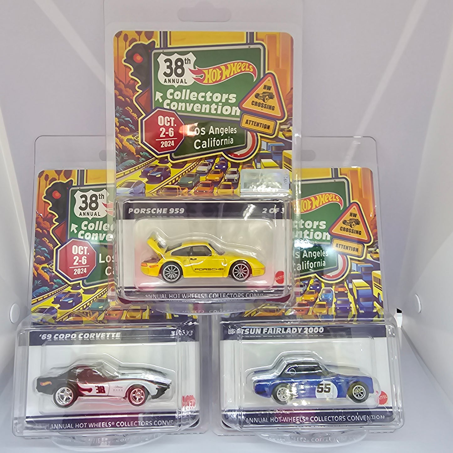 Bundle of 3 LA Convention 2024 - Porsche 959 + Datsun Fairlady 2000 + 69 Copo Corvette