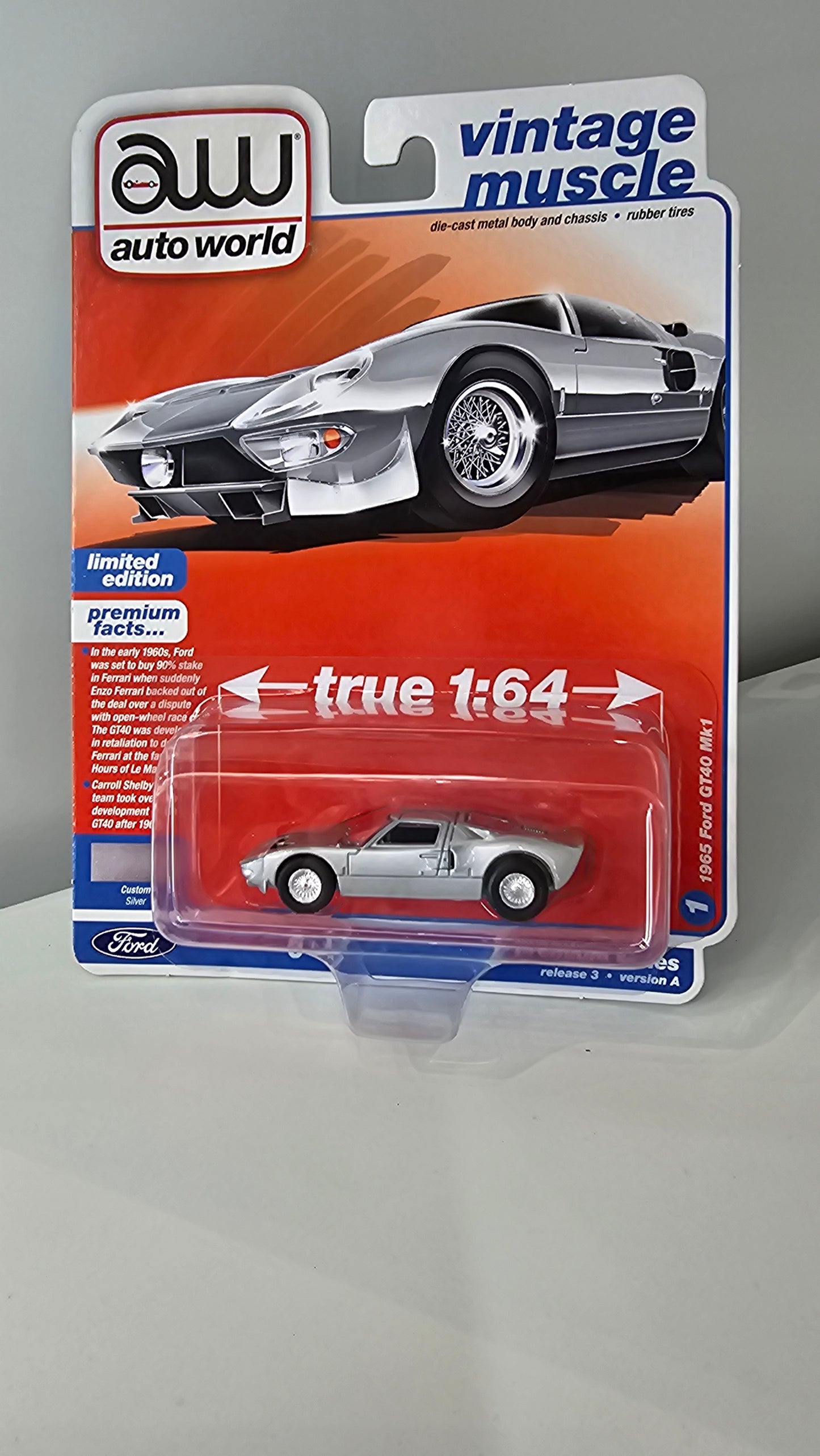 Silver 1965 Ford GT40 MK1