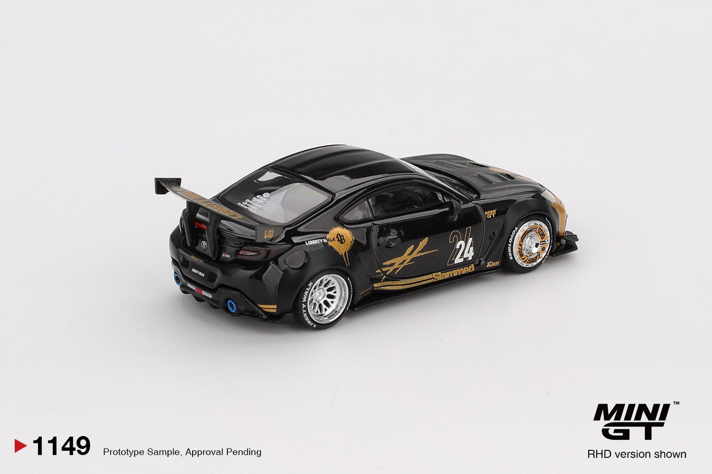 MGT01149 BL Toyota GR86 LB Nation Black / Gold - MiniGT 1:64