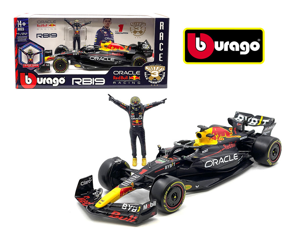 F1 Oracle Red Bull RB19 2023 W/ Figure Max Verstappen - Burago - 1:24
