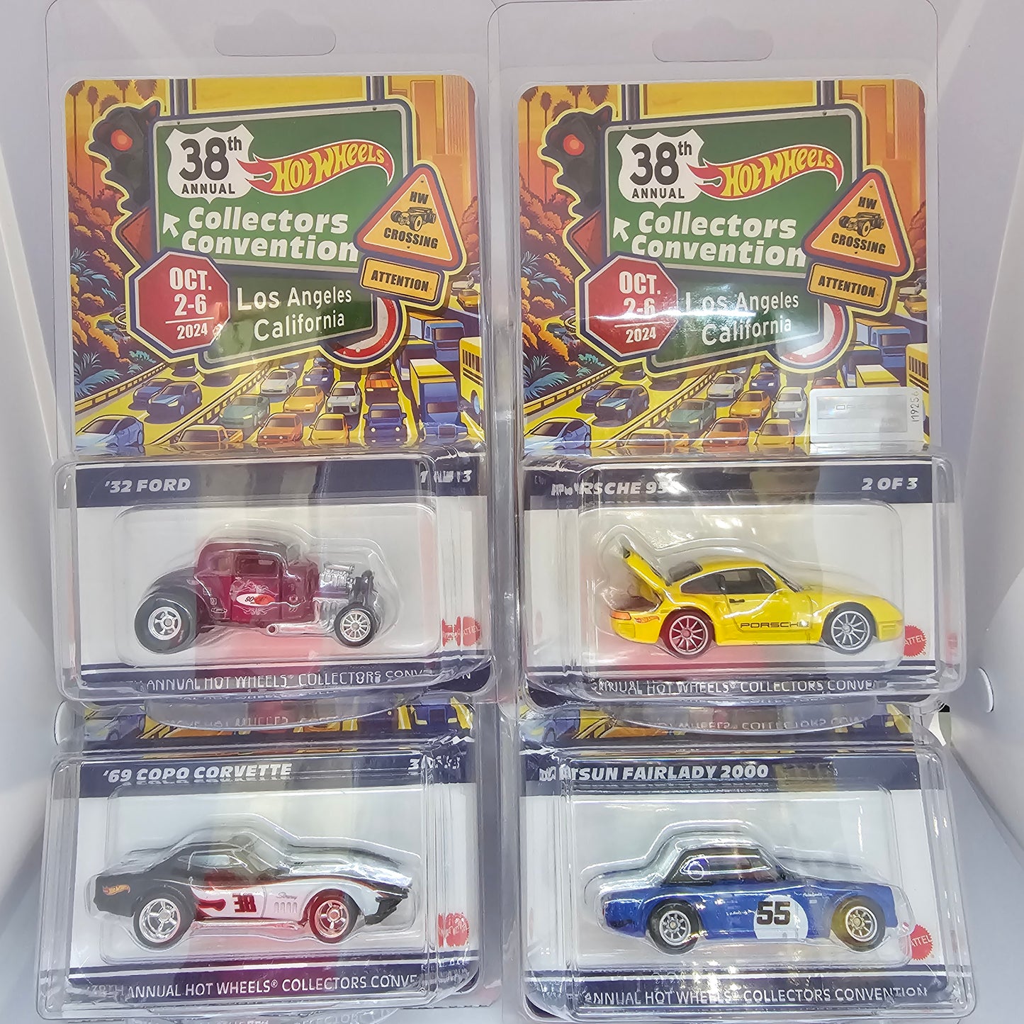 Bundle of 4 - LA Convention 2024 - Porsche 959 + 32 Ford + Datsun Fairlady 2000 + 69 Copo Corvette