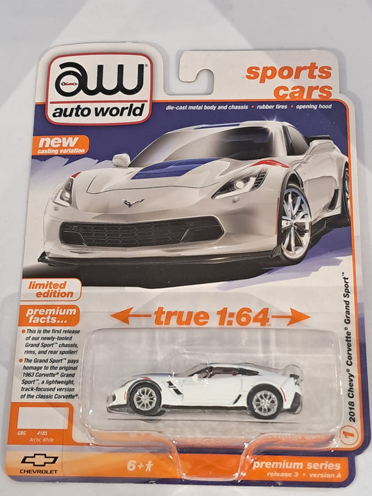 Arctic White 2018 Chevy Corvette Grand Sport