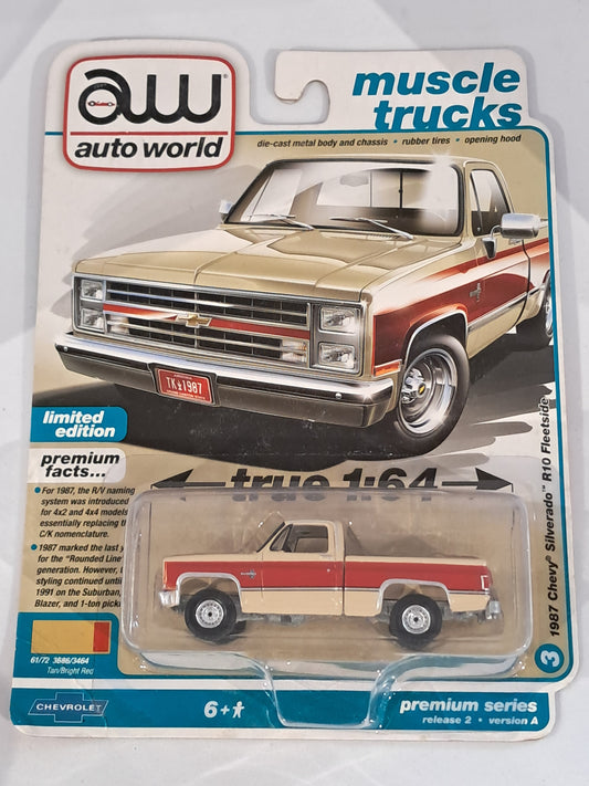 Tan Bright Red 1987 Chevy Silverado R10 Fleetside
