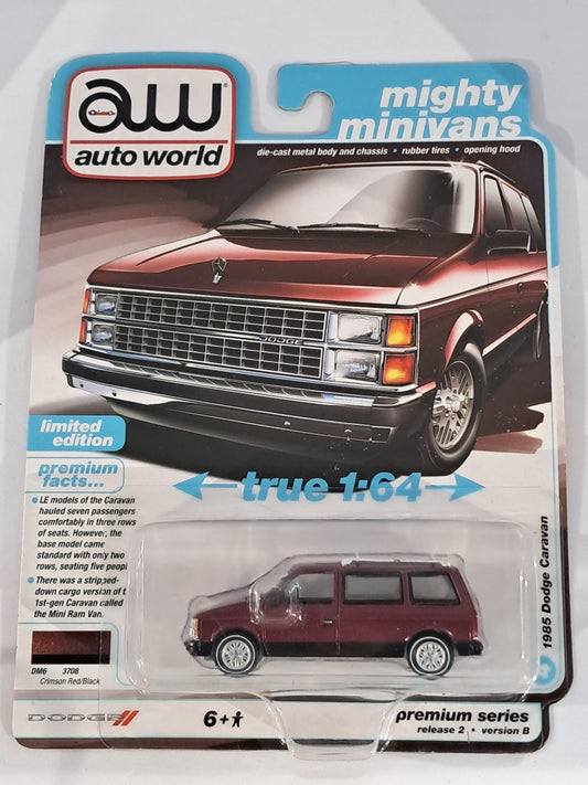 Crimson Red Black 1985 Dodge Caravan