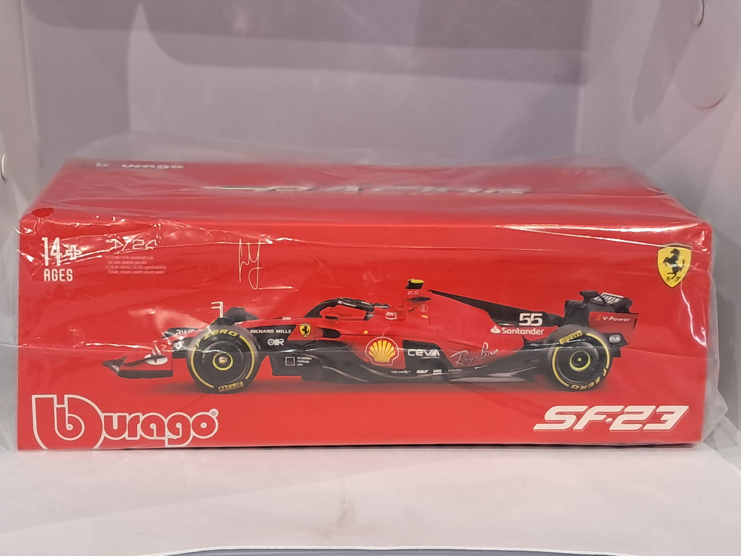 F1 Racing Ferrari SF-23 #16 2023 C. Leclerc with Case - Burago 1:24