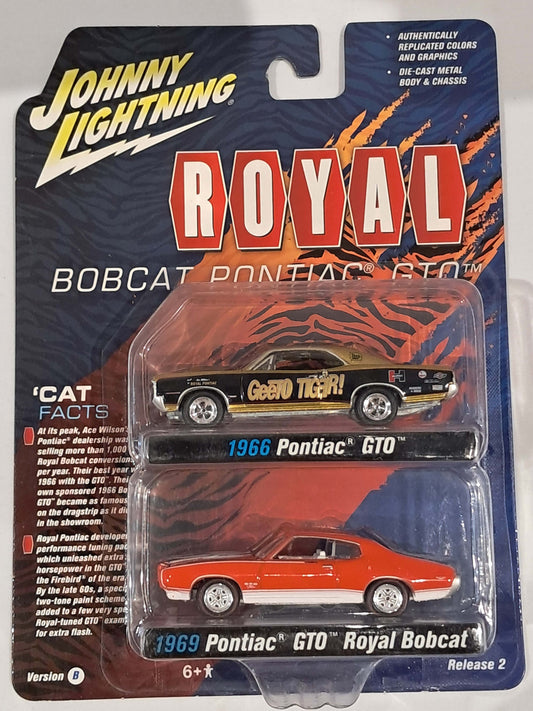 1966 Pontiac GTO, 1969 Pontiac GTO Royal Bobcat - 2pack - Johnny Lightning