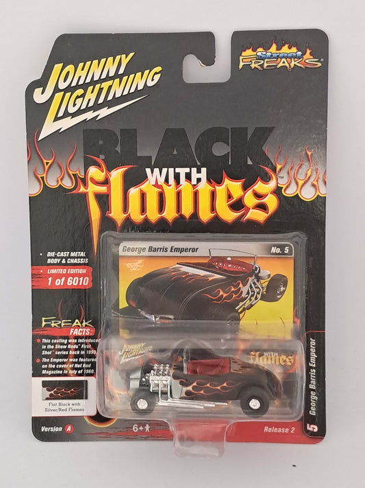 Black with Silver/Red Flames George Barris Emperor - Street Freaks - Johnny Lightning