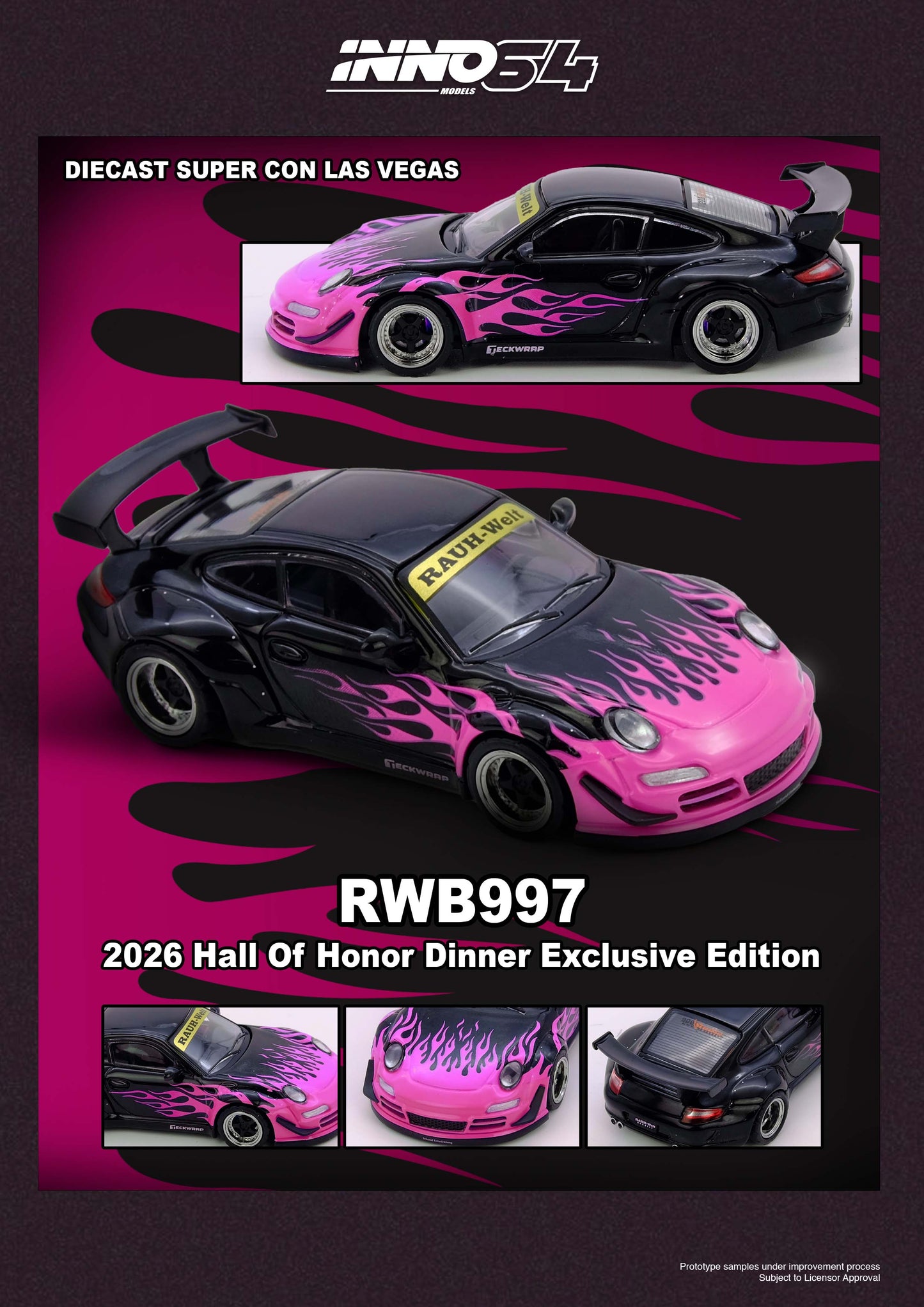 IN64-RWB930-DSCLV RWB930 Purple Flame Black Diecast Supercon Las Vegas 2026 Hall of Honor Dinner