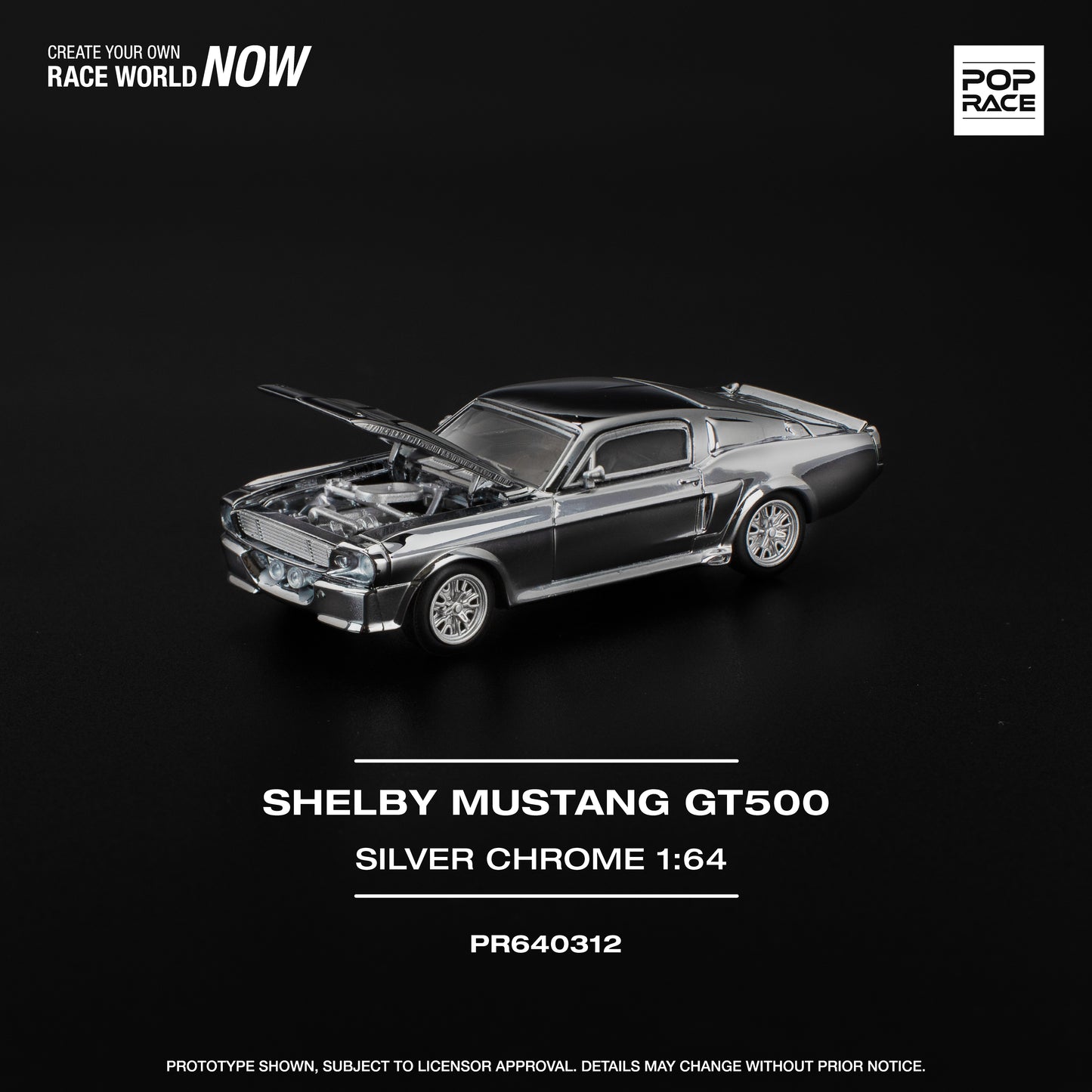 PR640312 SHELBY MUSTANG GT500 - SILVER CHROME