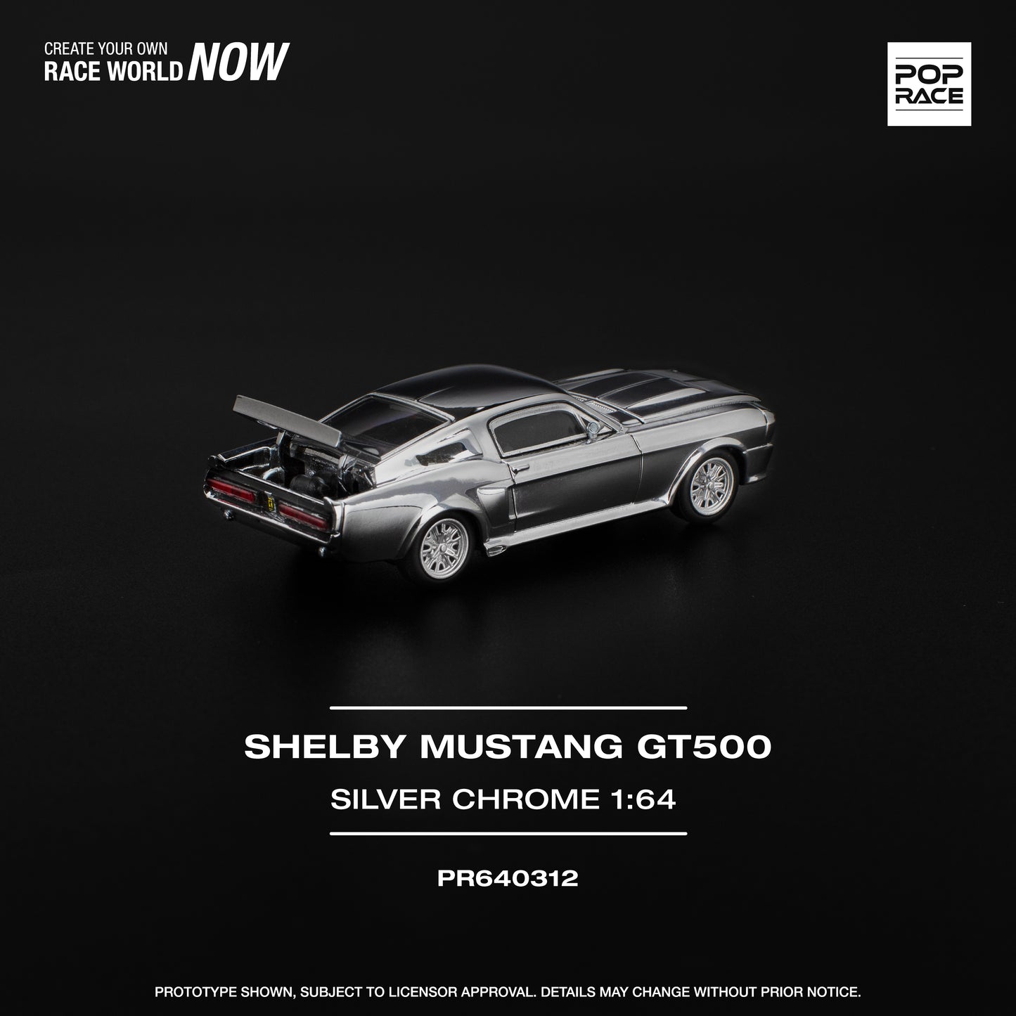 PR640312 SHELBY MUSTANG GT500 - SILVER CHROME