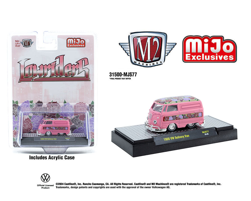 Pink Volkswagen 1960 Delivery Short Van Lowriders MJS77 Mijo - M2 1:64