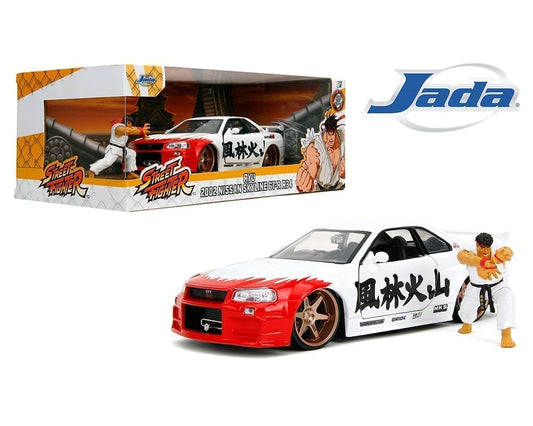Street Fighter Nissan 2002 Gt-R R34 W/ Ryu Figure – Hollywood Rides - Jada - 1:24
