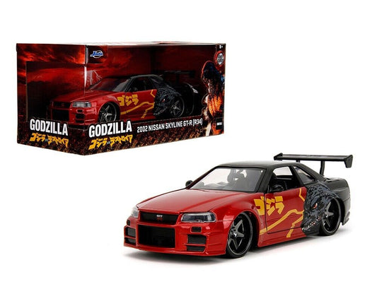 Godzilla 2002 Nissan Skyline GT-R (R34) Hollywood Rides Series - 24scale