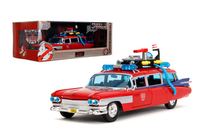 Red Ghostbusters Transformers ECTO-1 Optimus Prime Graphics - Hollywood Rides - Jada - 1:24