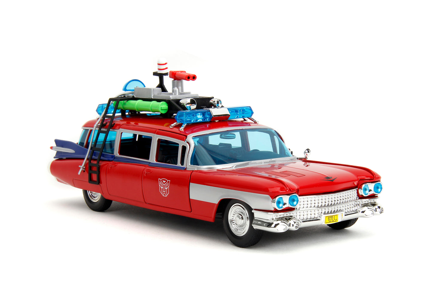 Red Ghostbusters Transformers ECTO-1 Optimus Prime Graphics - Hollywood Rides - Jada - 1:24
