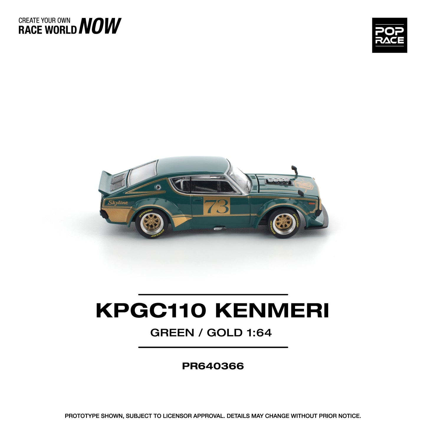 PR640366 KPGC110 KENMERI RACING #73 GREEN/GOLD