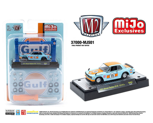 MJS01 Gulf 1971 Nissan Skyline Model Kit Mijo - M2 Machines