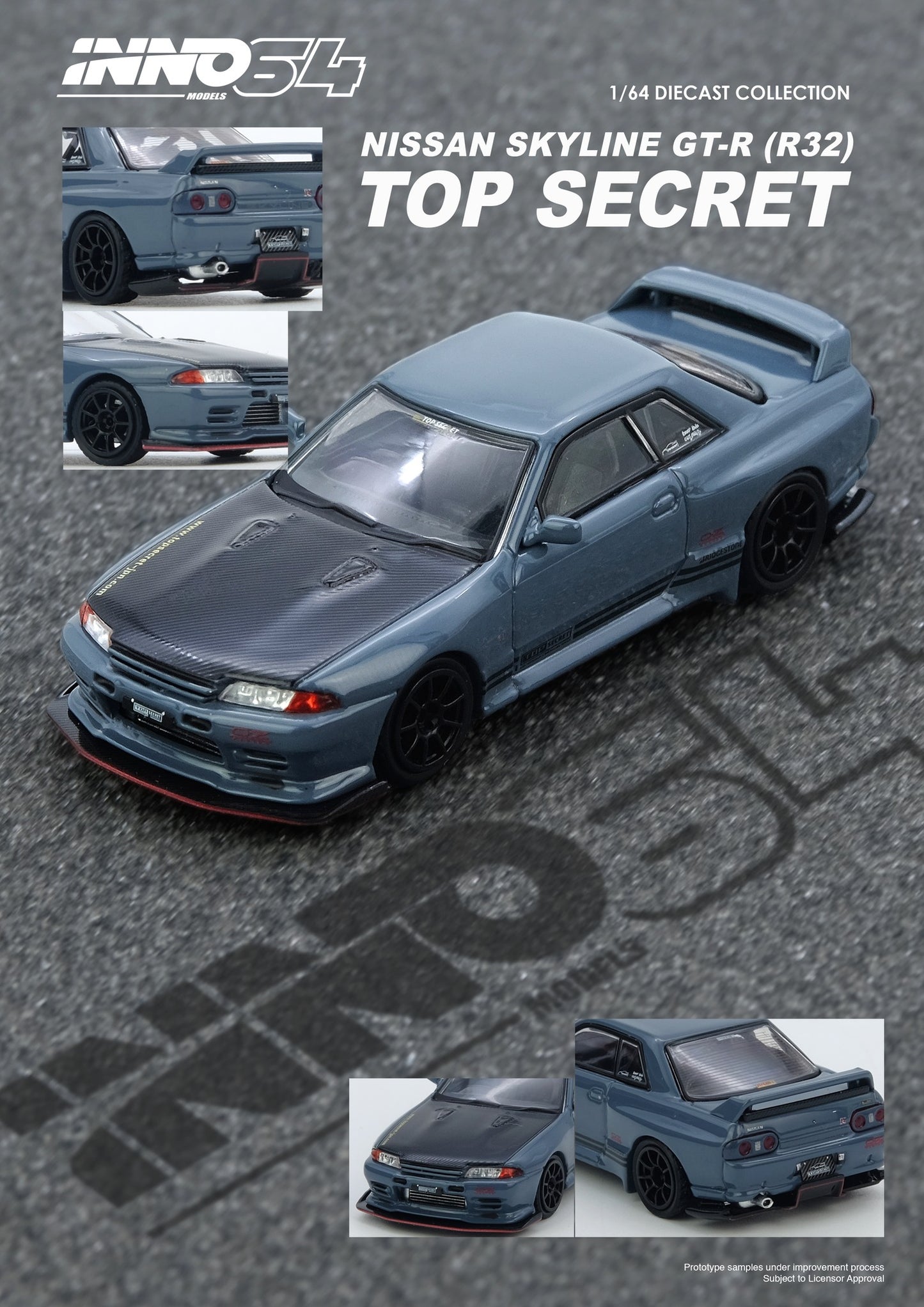 IN64-R32TS-STGR – TOP SECRET R32 GT-R Stealth Grey - Inno64