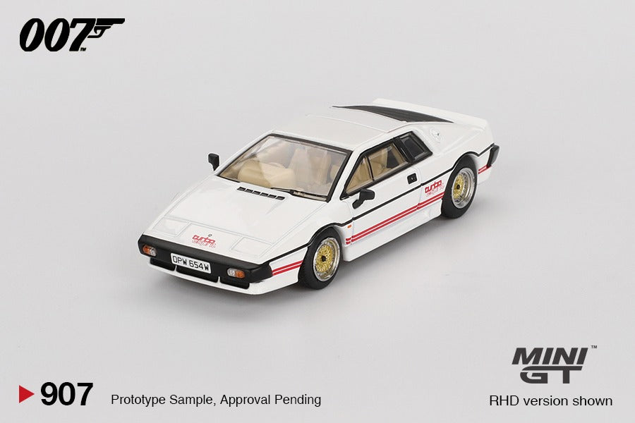 MGT00907-007E BL Lotus Esprit Turbo White "For Your Eyes Only" English - MiniGT 1:64