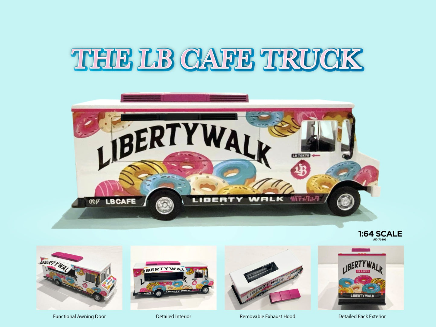 AD-70201 AMERICAN DIORAMA : 1/64 Food Truck series – The Black Truck