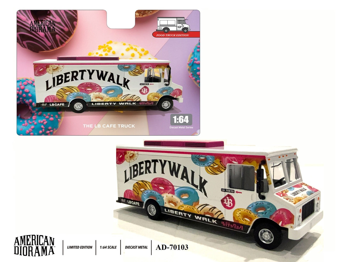 AD-70201 AMERICAN DIORAMA : 1/64 Food Truck series – The Black Truck